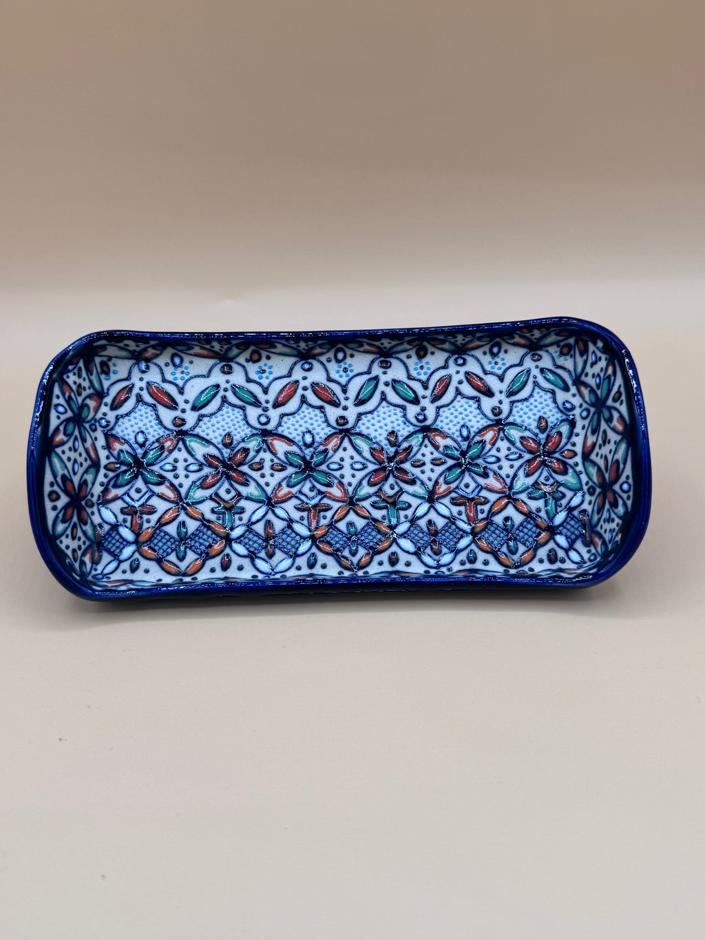 Small Handmade Talavera Ceramic Tray- Orange