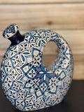 Handmade Talavera Ceramic Liquor Decanter Blue/White