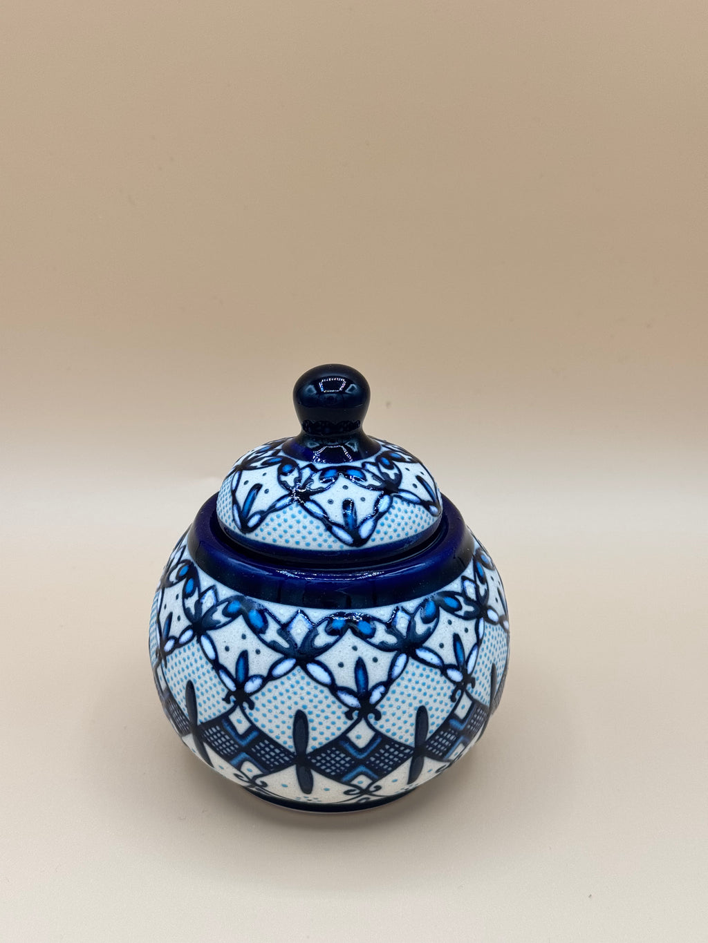 Handmade Talavera Ceramic Sugar Bowl- Blue/White