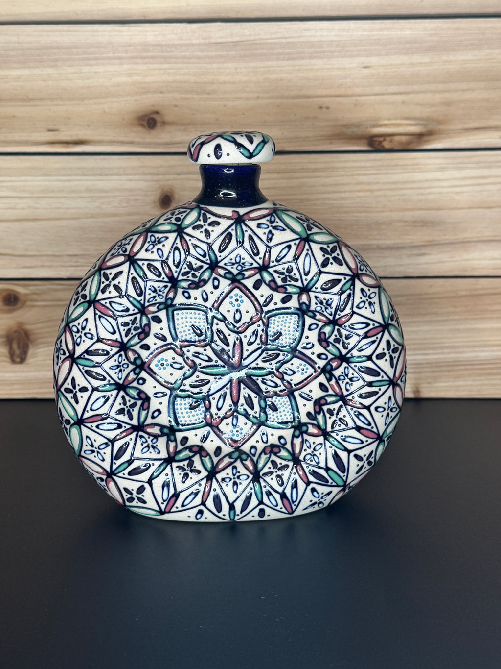 Handmade Talavera Ceramic Liquor Decanter- Multicolor