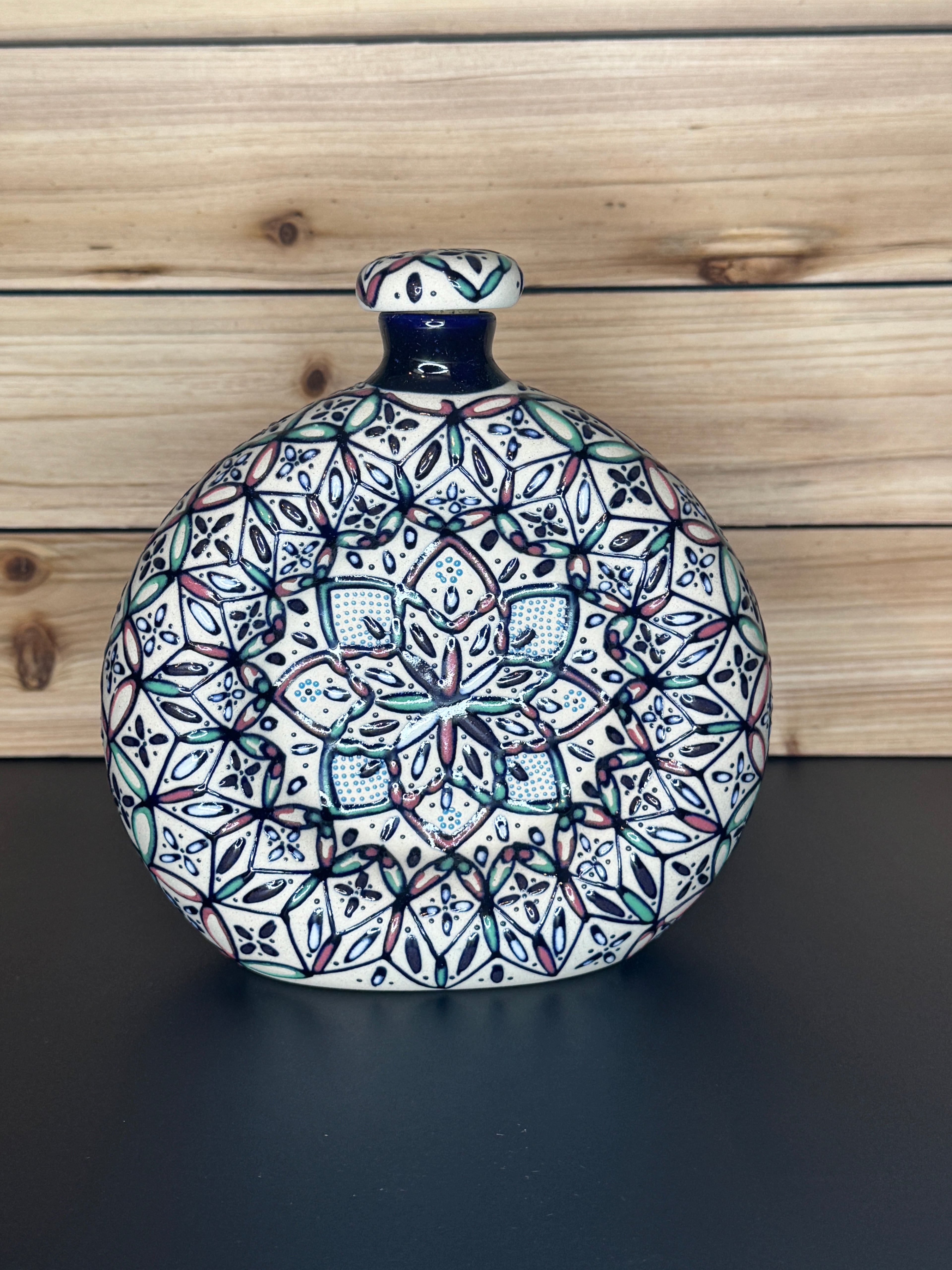 Handmade Talavera Ceramic Liquor Decanter- Multicolor