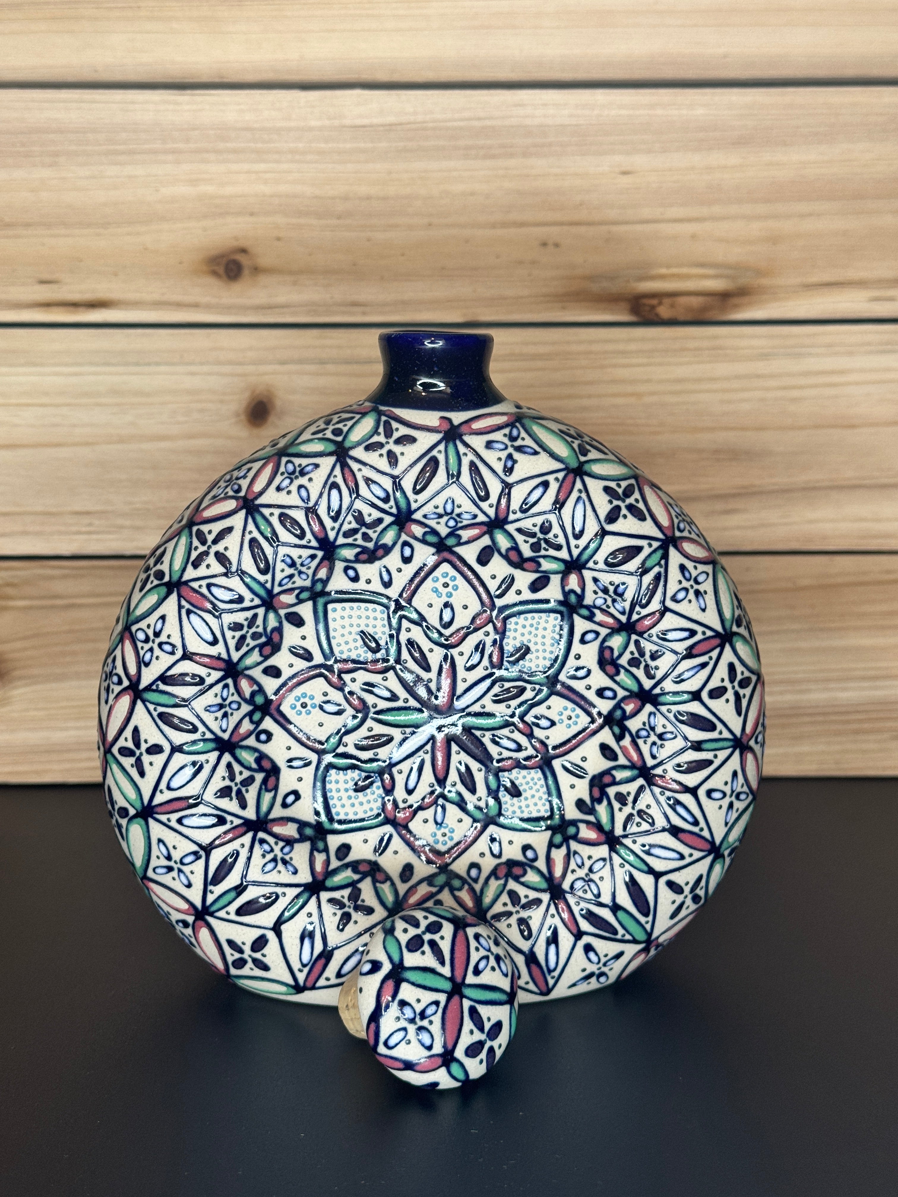 Handmade Talavera Ceramic Liquor Decanter- Multicolor