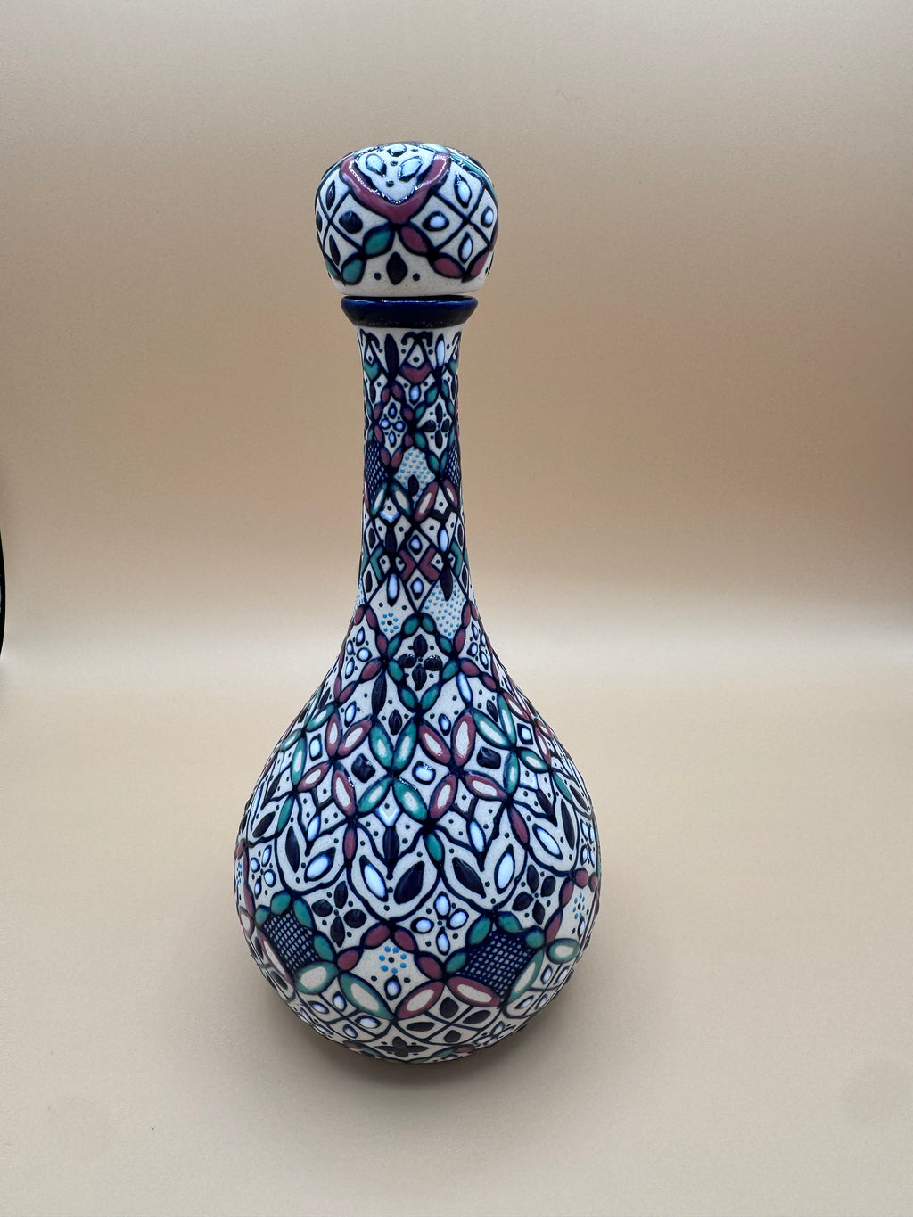 Handmade Talavera Ceramic Decanter- Green