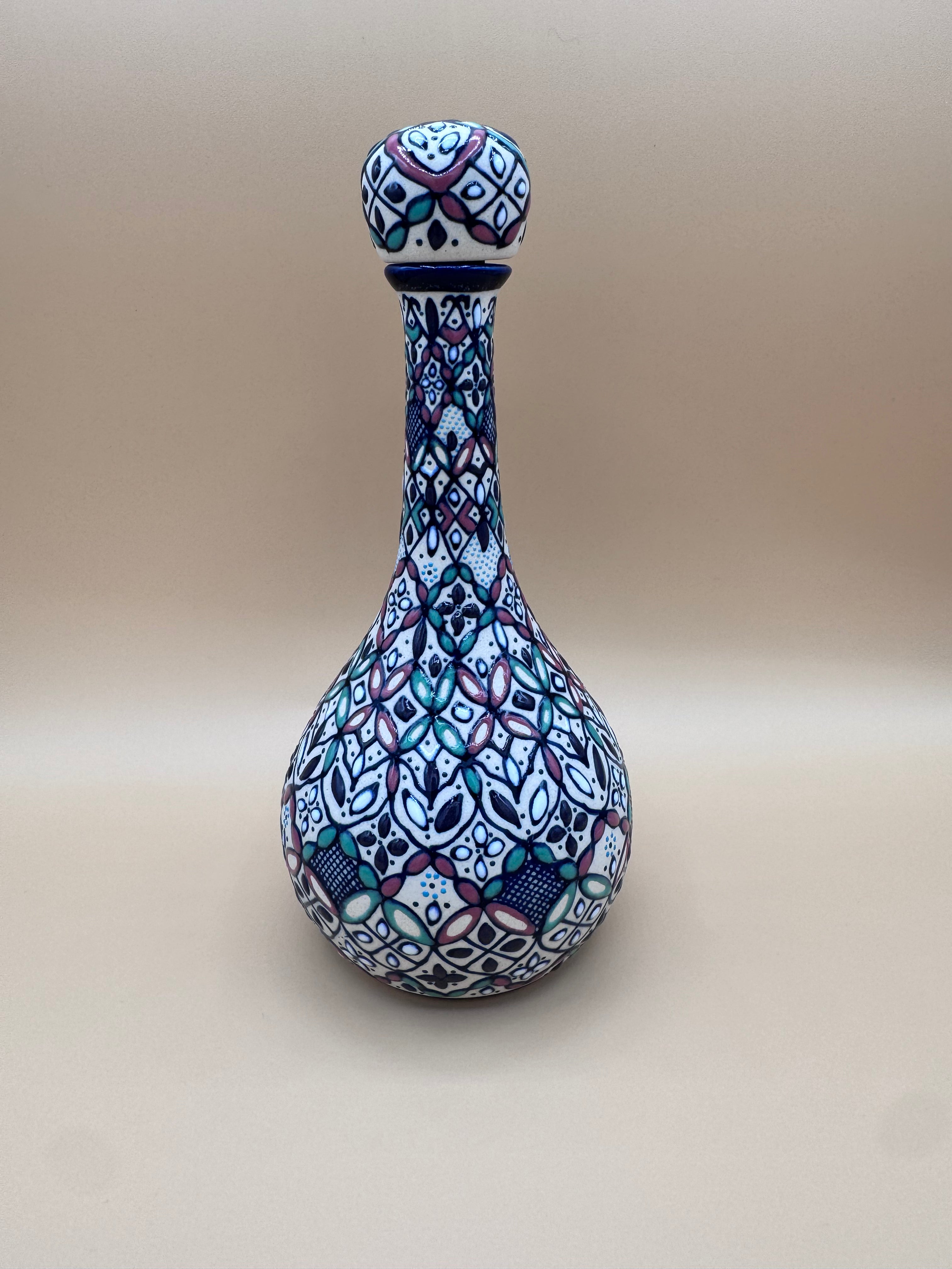 Handmade Talavera Ceramic Decanter- Green