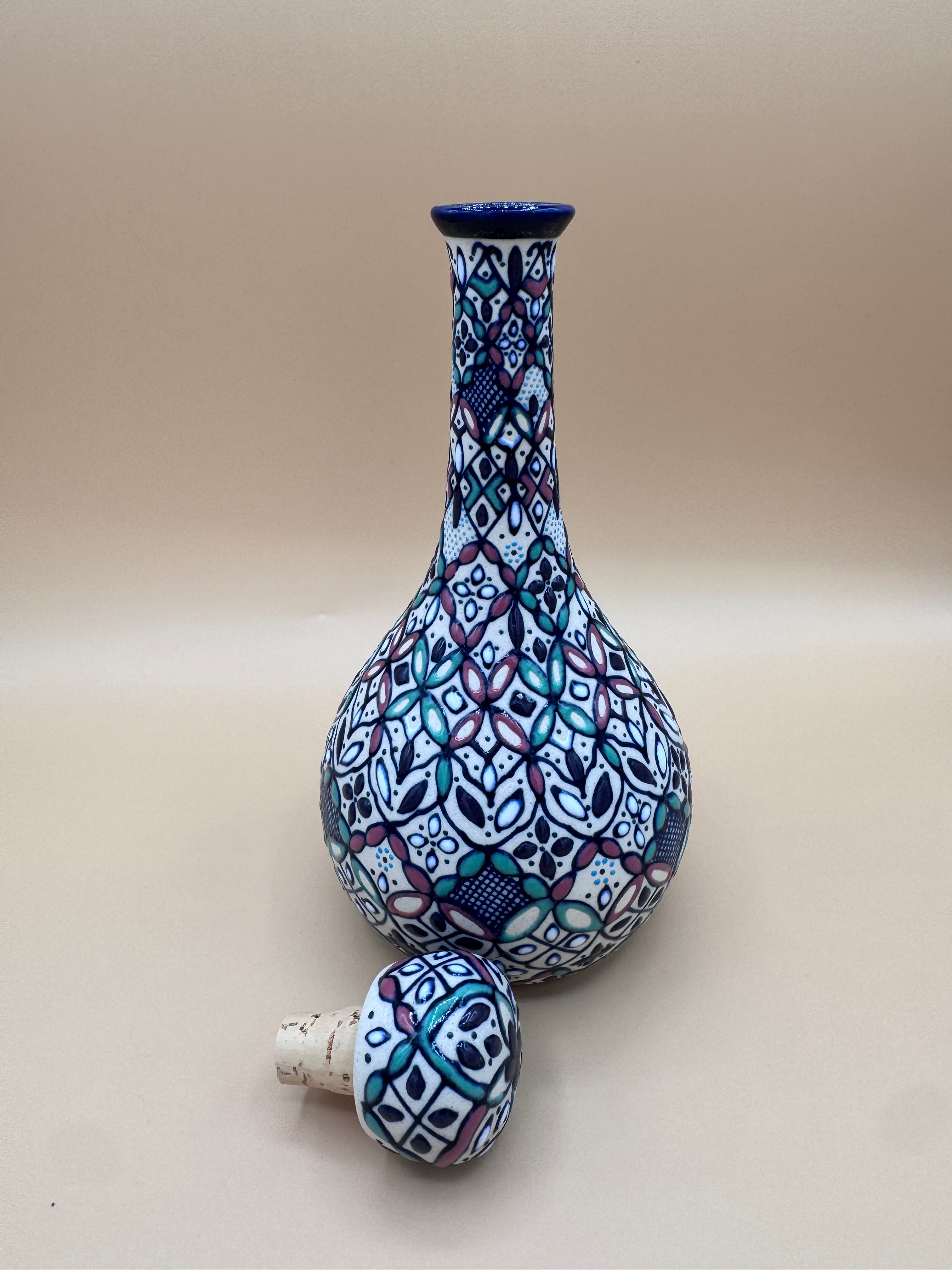 Handmade Talavera Ceramic Decanter- Green