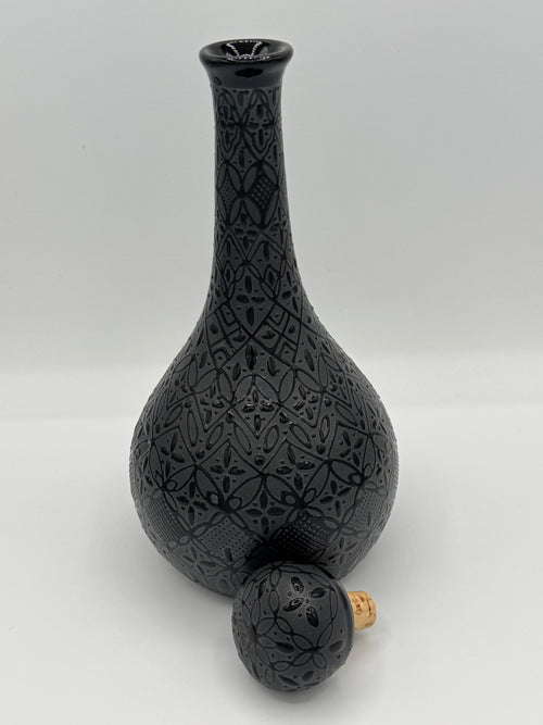 Black Talavera Ceramic Decanter