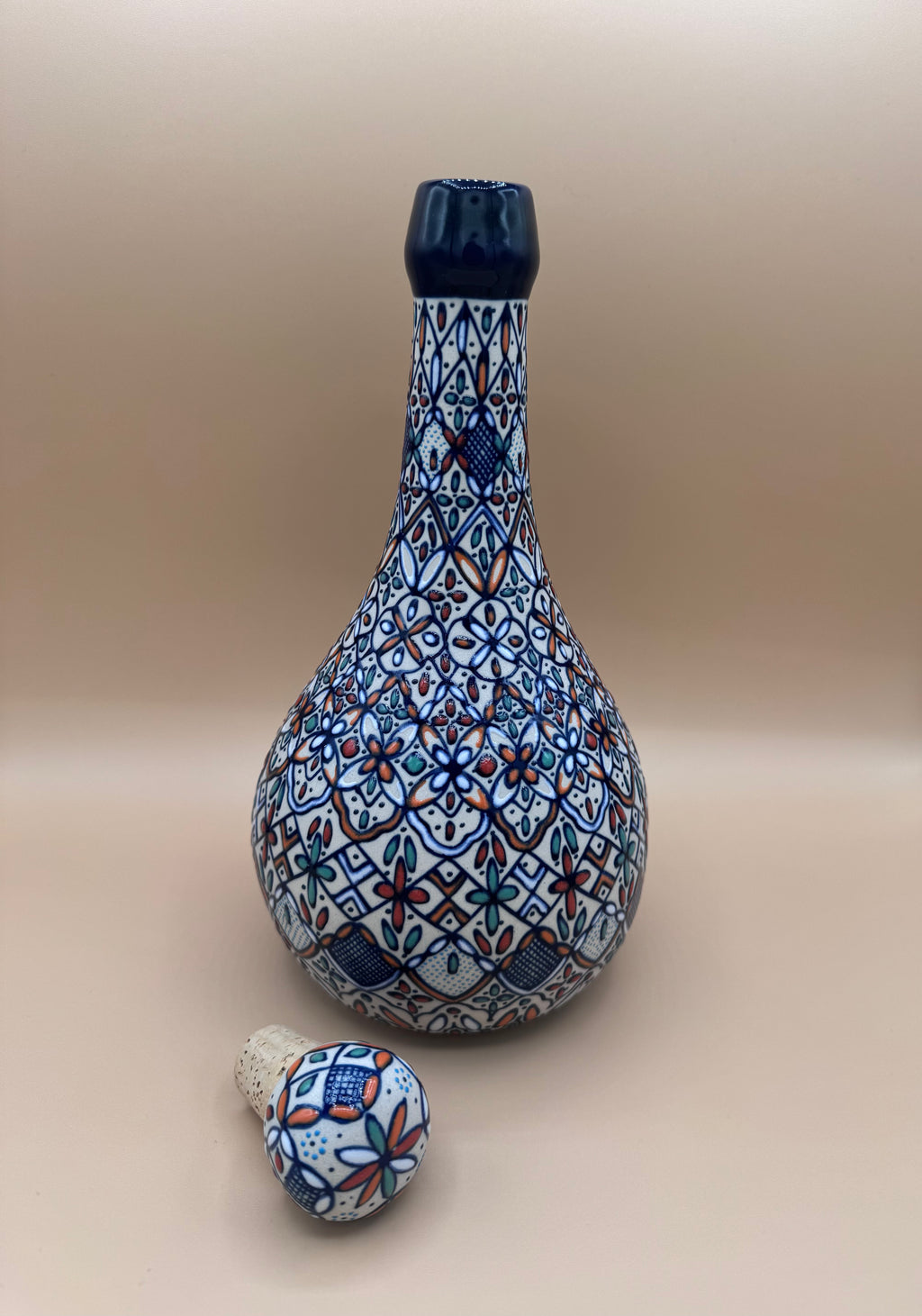 Handmade Talavera Ceramic Decanter- Orange