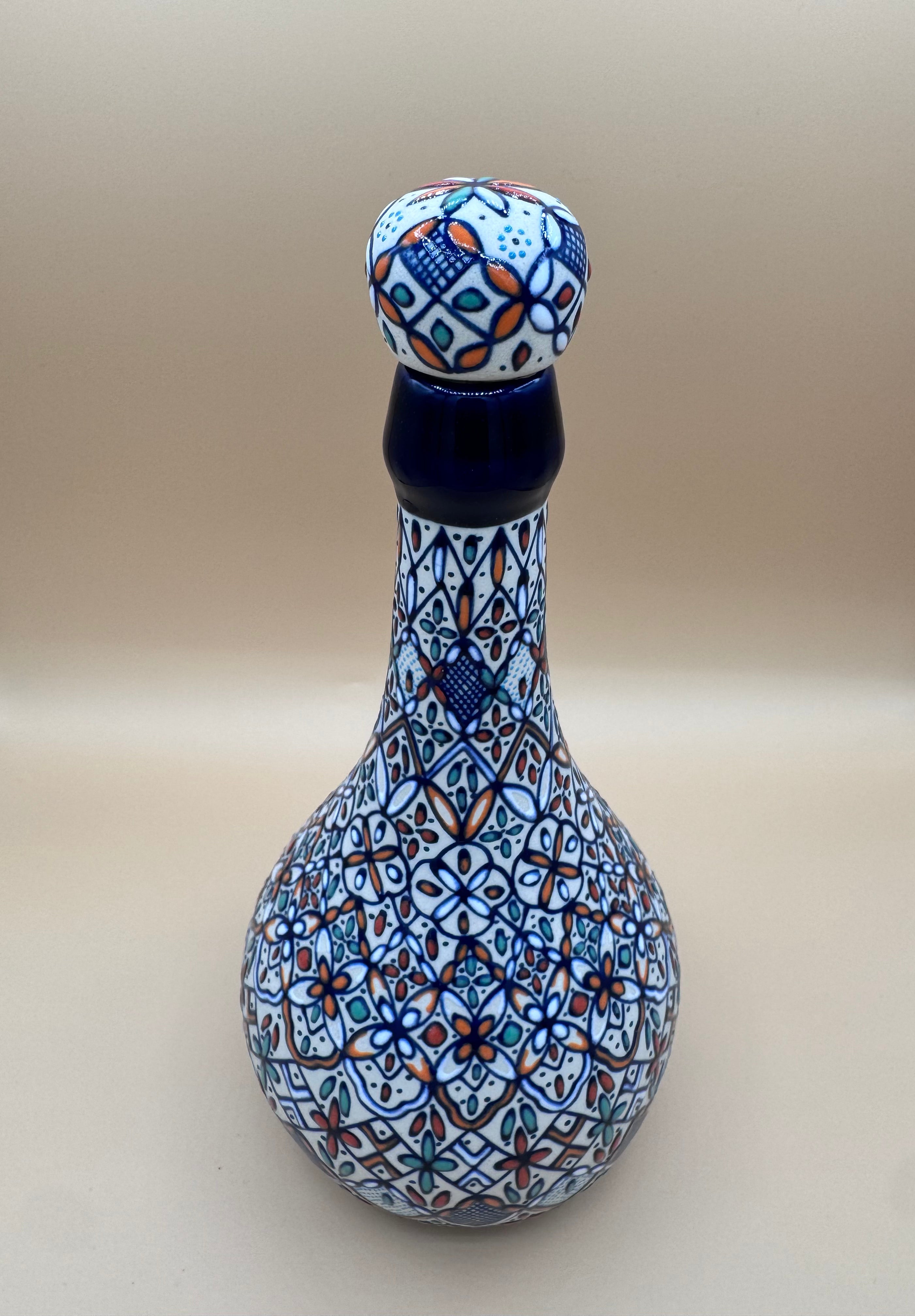 Handmade Talavera Ceramic Decanter- Orange