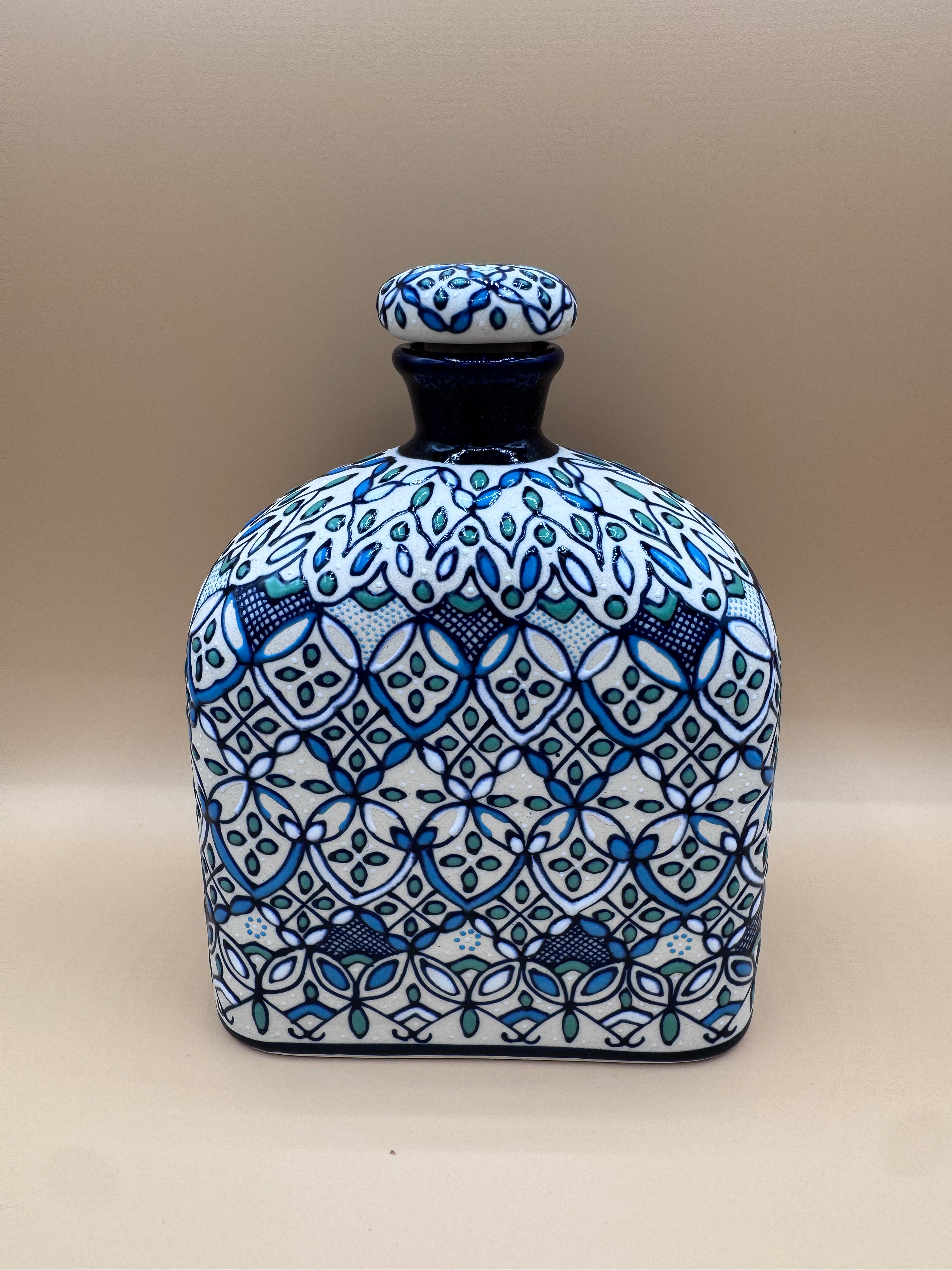 Handmade Talavera Ceramic Decanter- Green