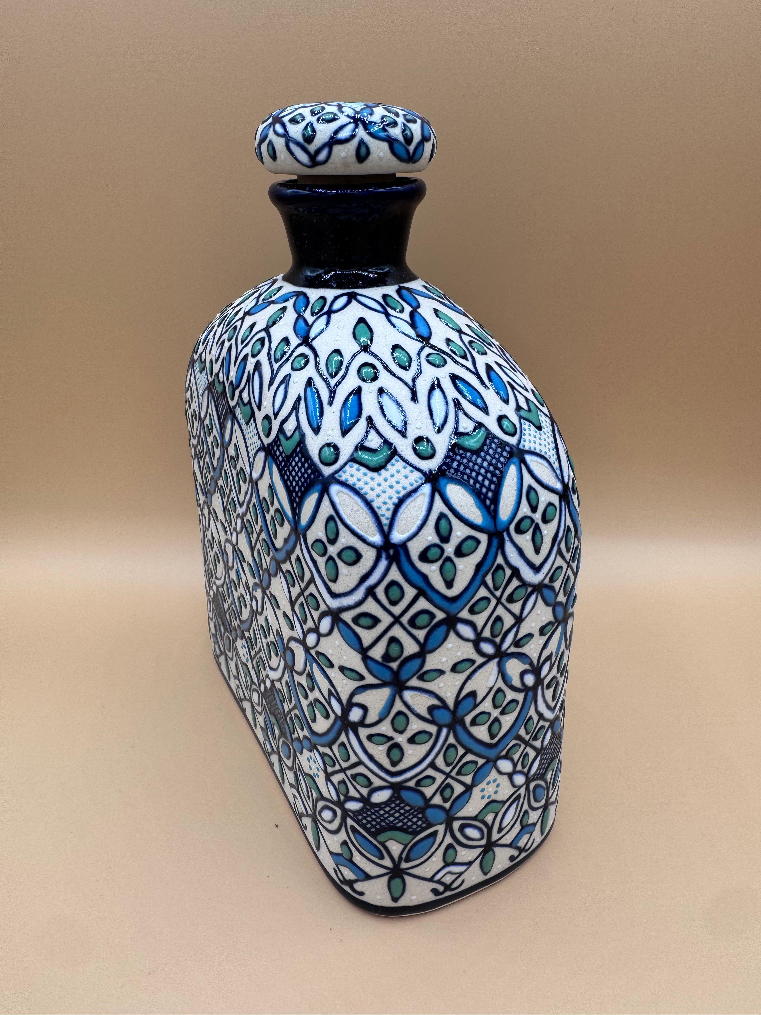 Handmade Talavera Ceramic Decanter- Green
