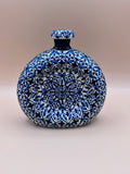 Handmade Talavera Ceramic Decanter- Blue/White