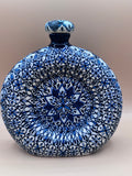 Handmade Talavera Ceramic Decanter- Blue/White