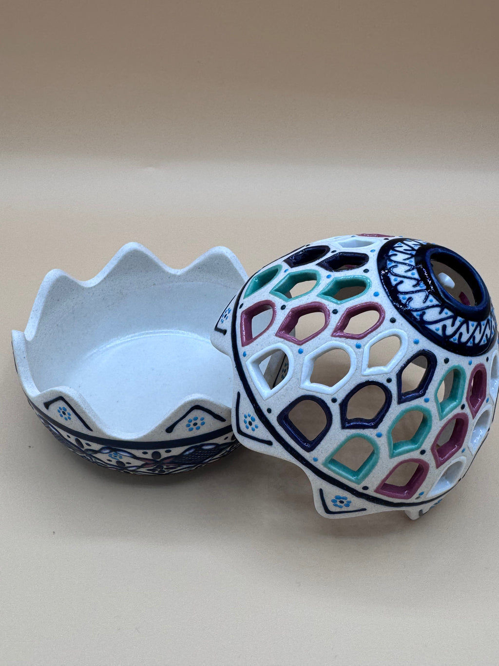 Handmade Talavera Ceramic Luminary- Multicolor