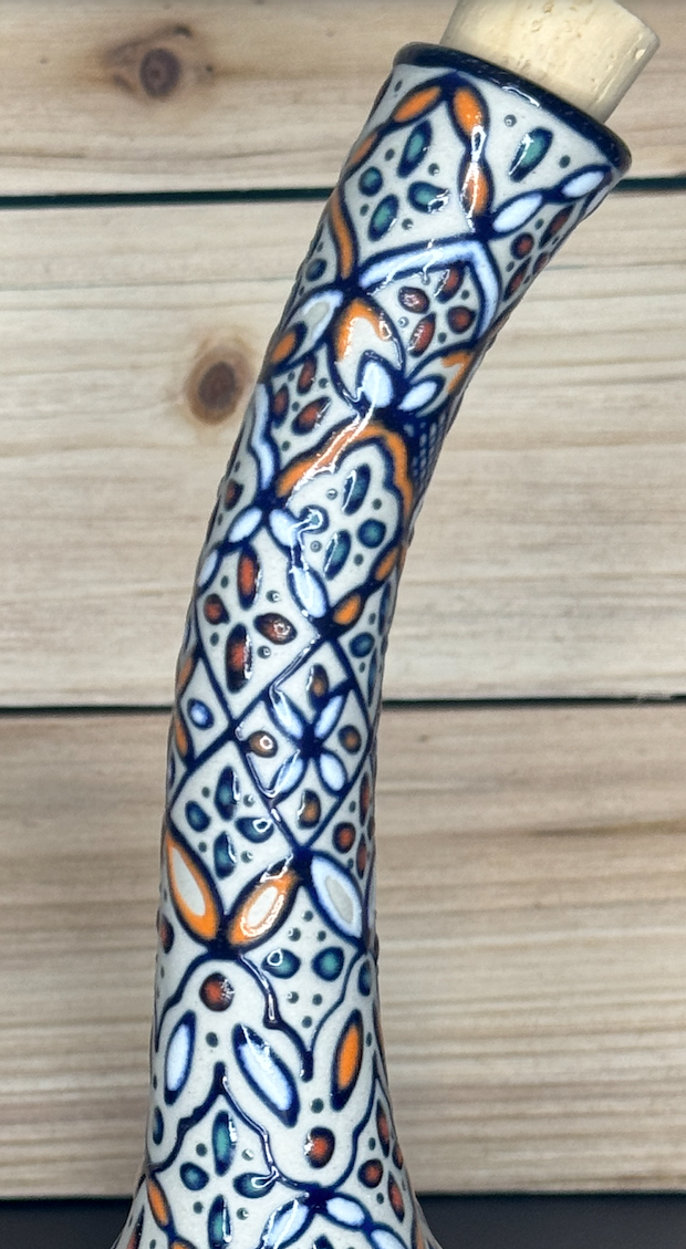 Handmade Talavera Oil & Vinegar Cruet- Orange
