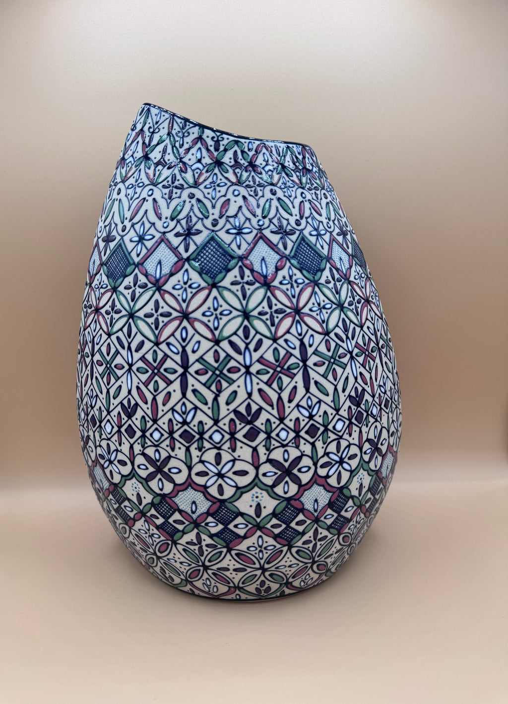 Handmade Talavera Ceramic Vase- Purple