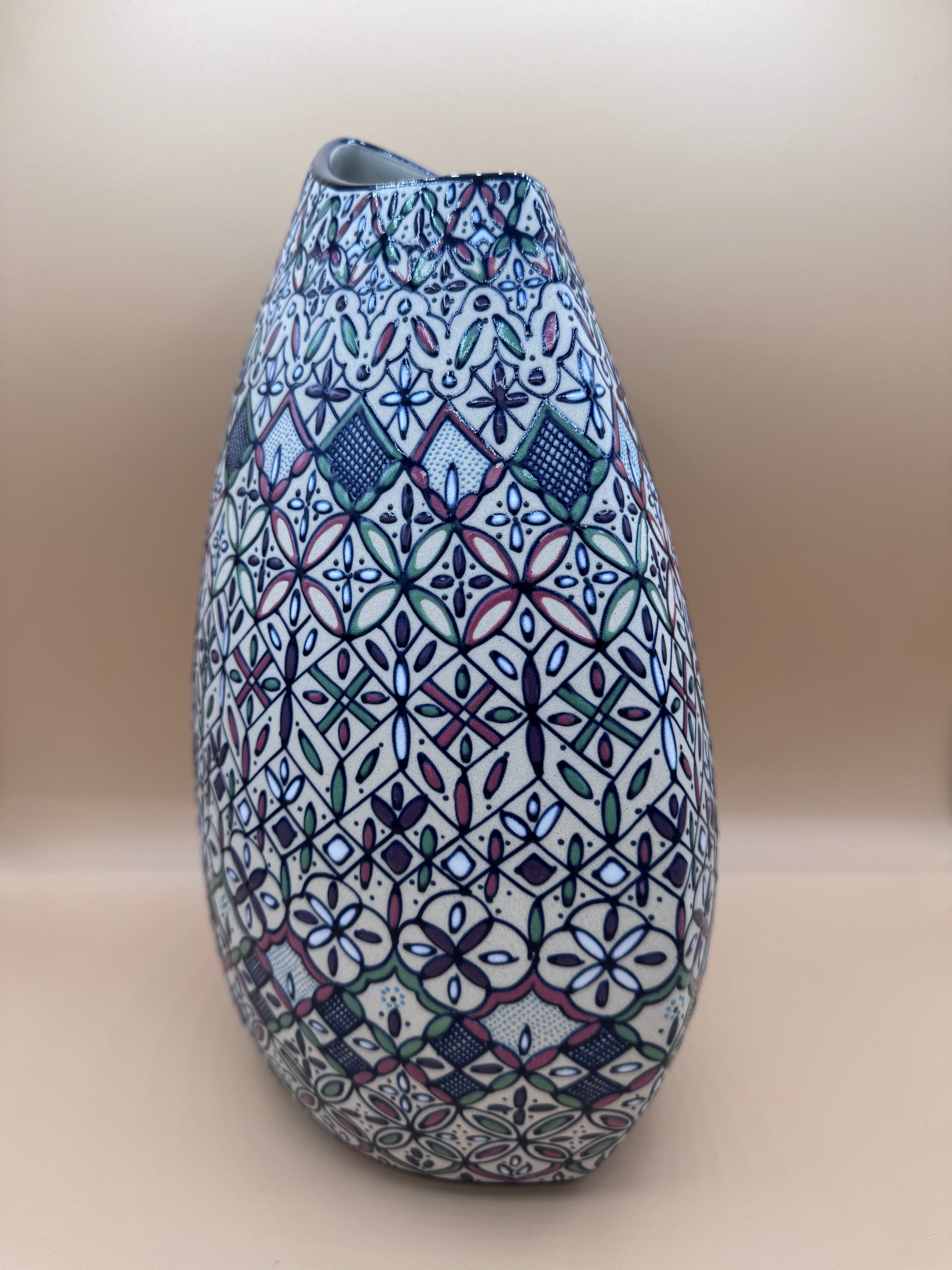 Handmade Talavera Ceramic Vase- Purple