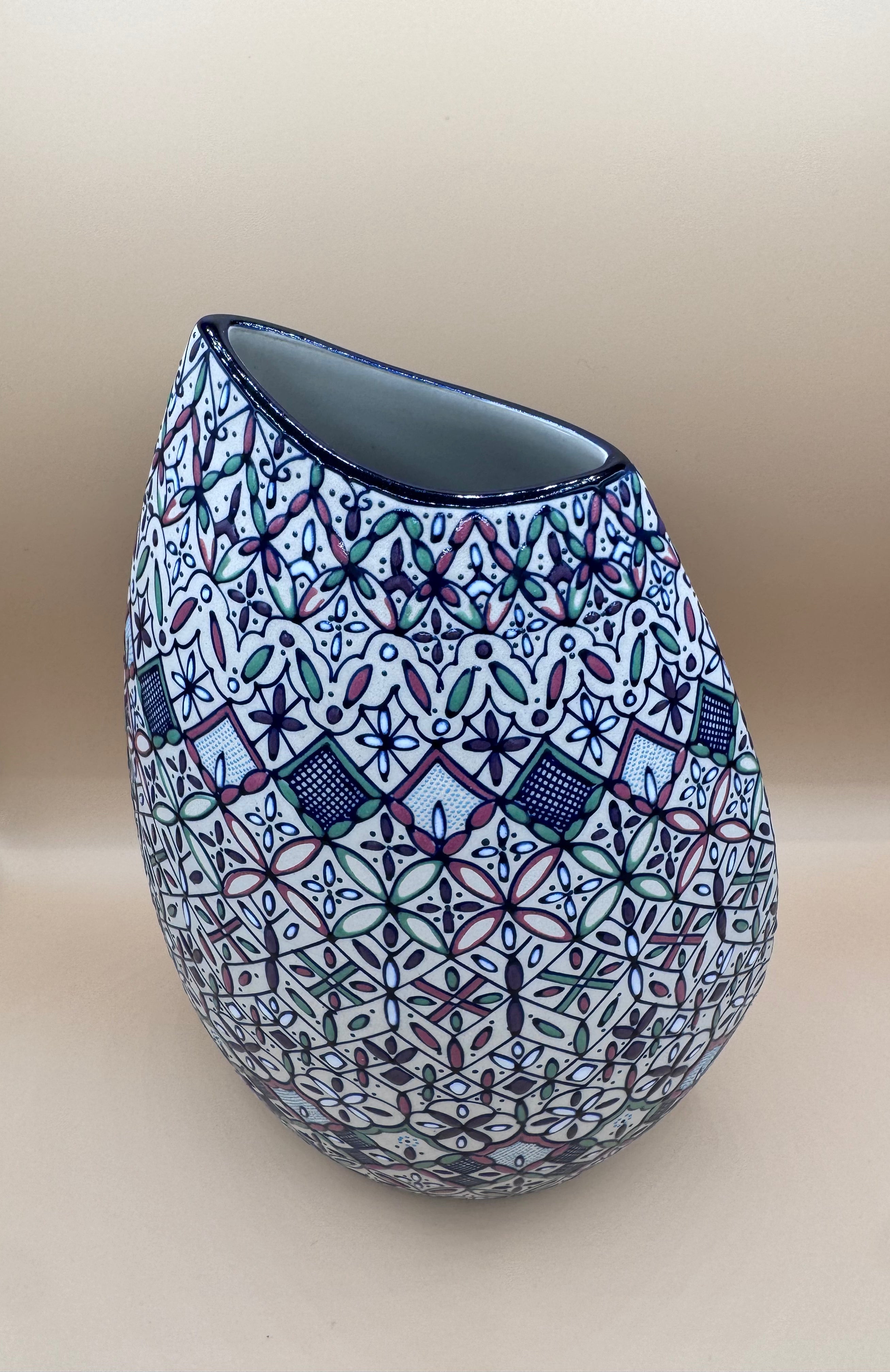 Handmade Talavera Ceramic Vase- Purple