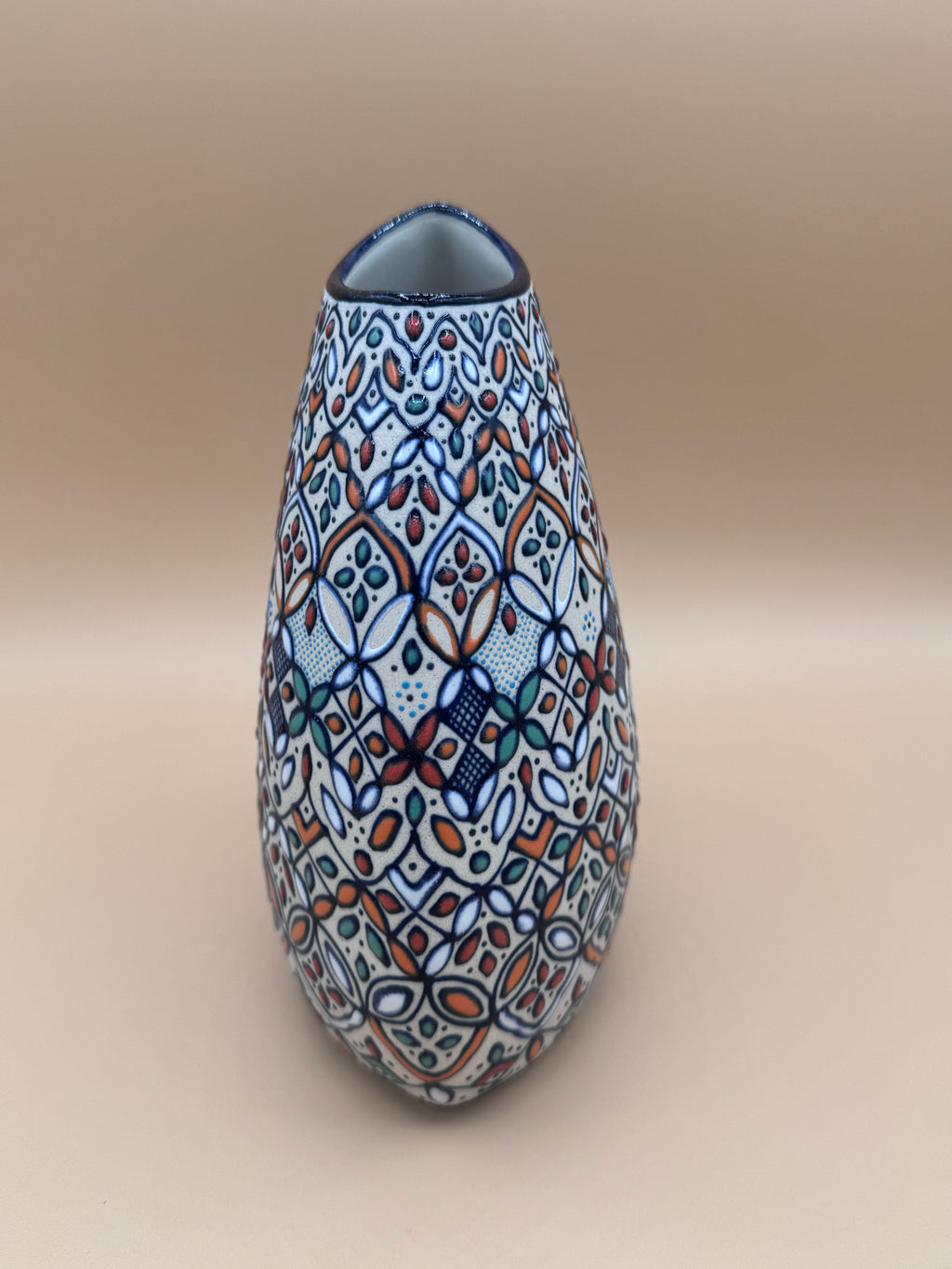 Handmade Talavera Ceramic Vase- Orange