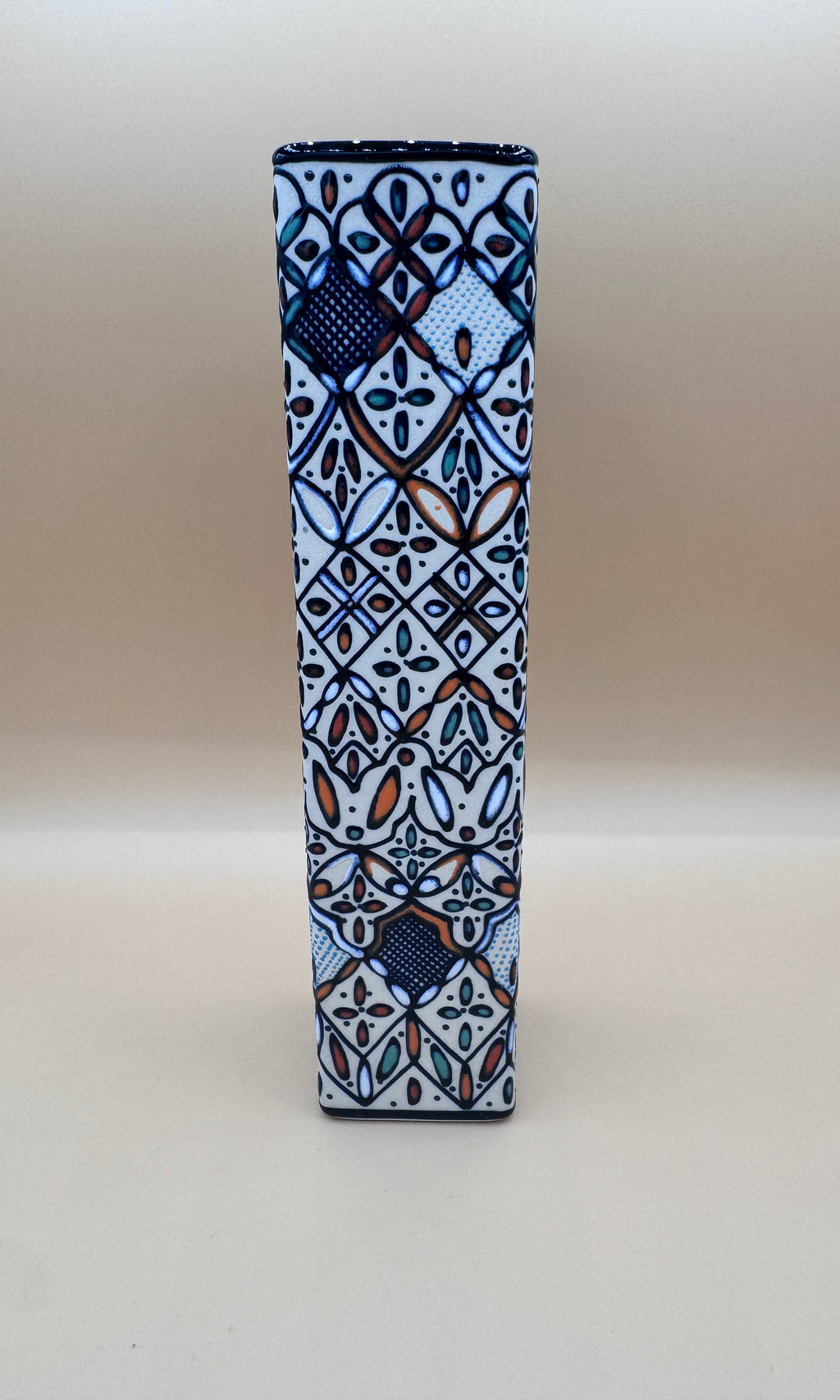Handmade Talavera Ceramic Vase- Orange