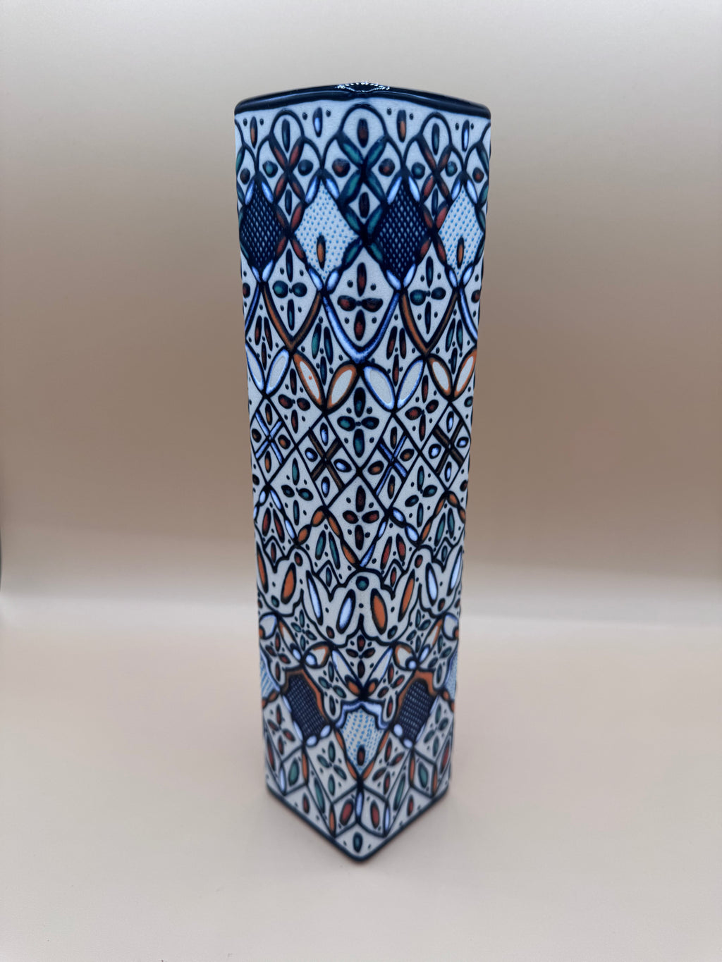 Handmade Talavera Ceramic Vase- Orange