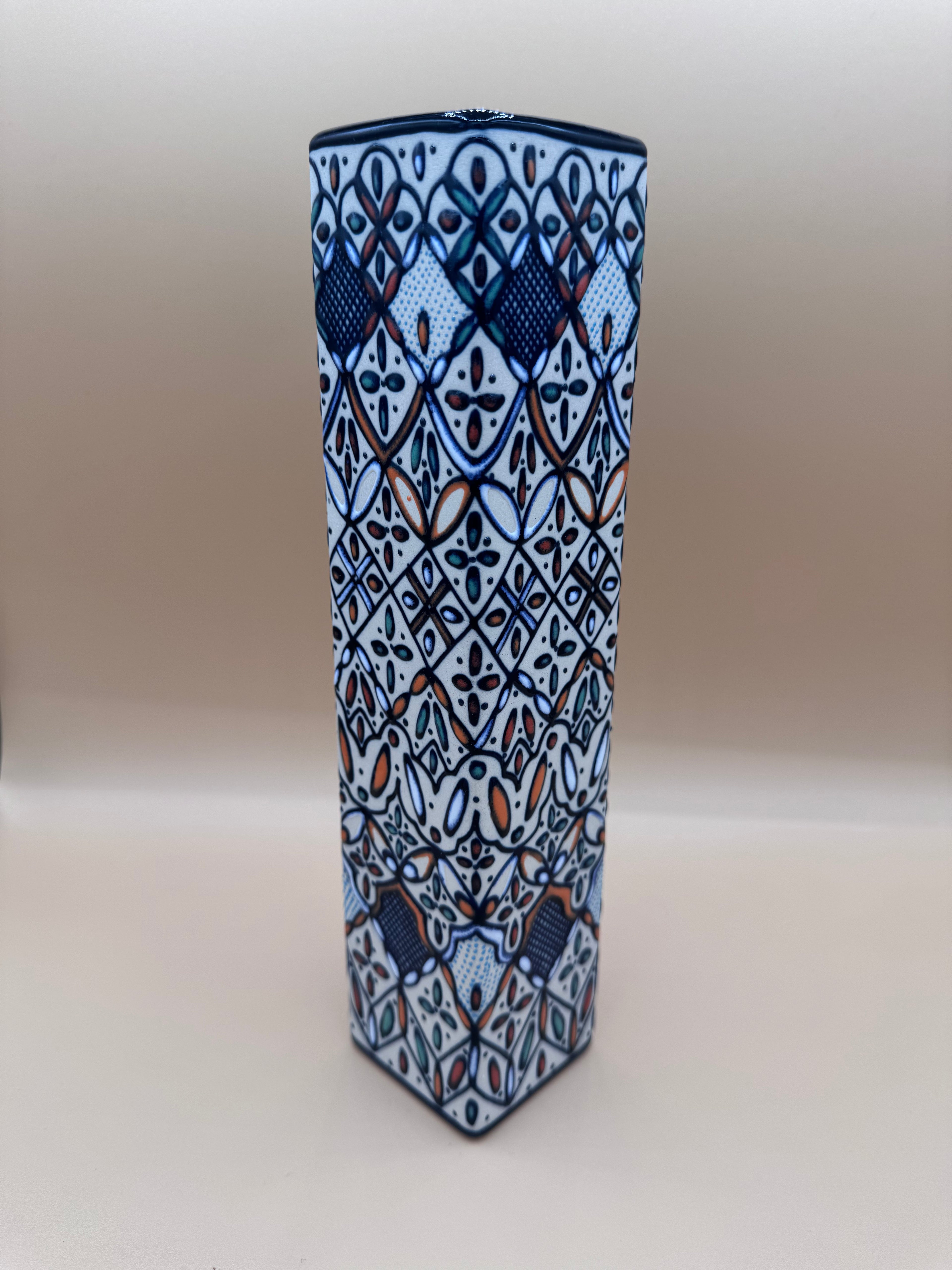 Handmade Talavera Ceramic Vase- Orange