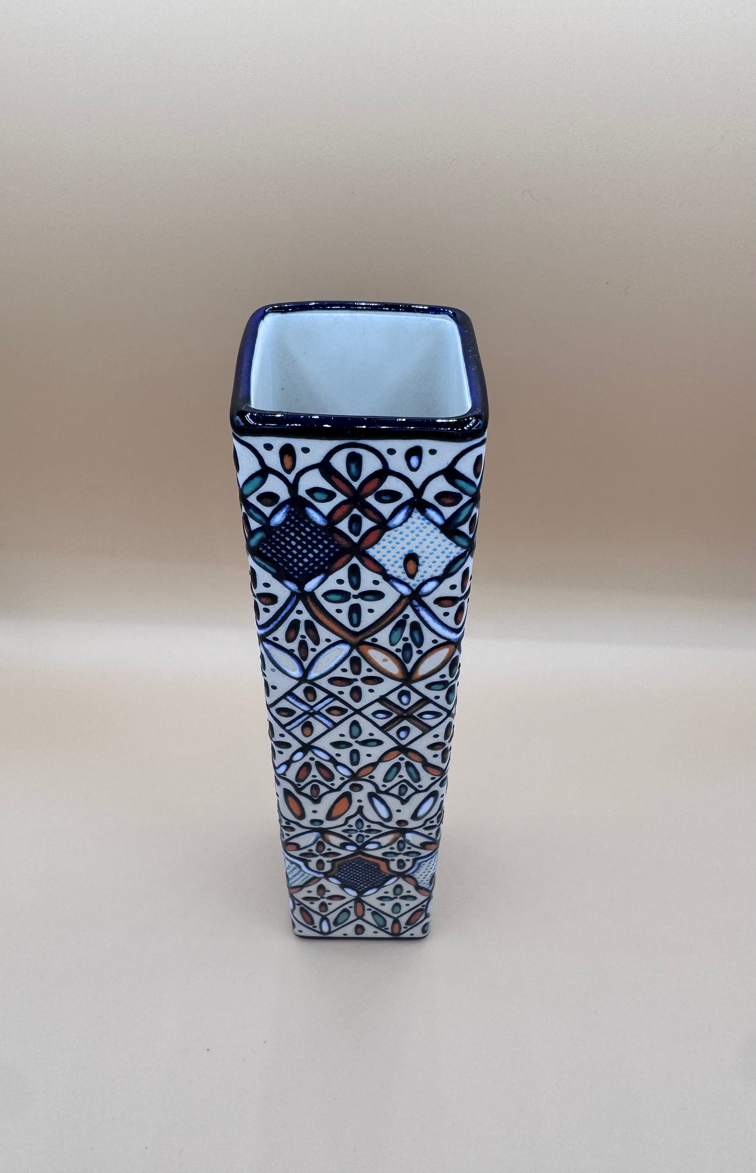Handmade Talavera Ceramic Vase- Orange